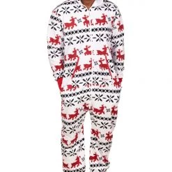 Tipsy Elves Men's Red And White Reindeer Jumpsuit