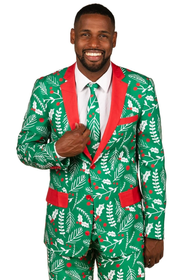 Tipsy Elves Men's Mistletoe Blazer With Tie 1 Tipsy Elves Men's Mistletoe Blazer With Tie