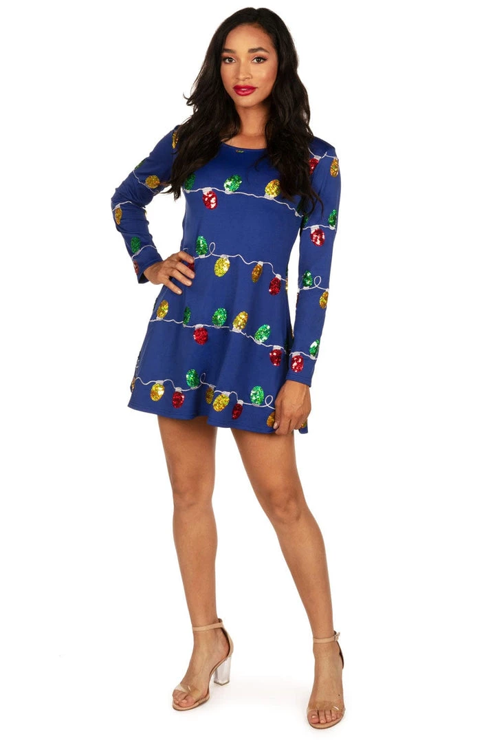 Tipsy Elves Women's Sequin Christmas Lights Dress 2 Tipsy Elves Women's Sequin Christmas Lights Dress