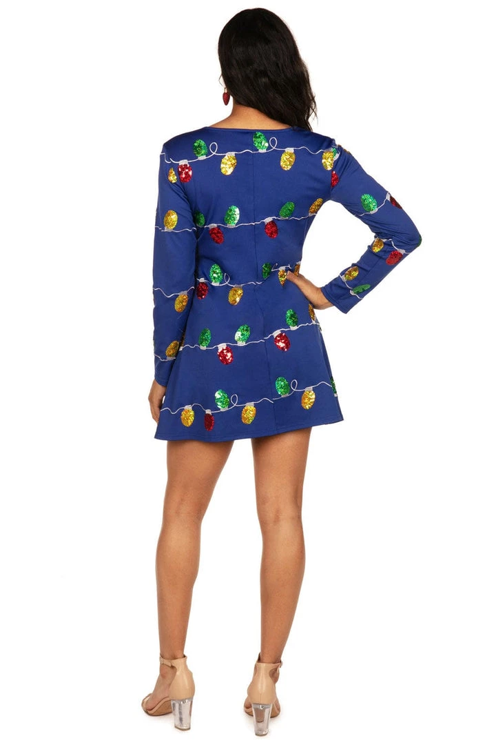 Tipsy Elves Women's Sequin Christmas Lights Dress 3 Tipsy Elves Women's Sequin Christmas Lights Dress