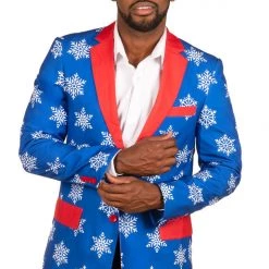 Tipsy Elves Men's Blue Snowflake Blazer