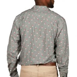 Tipsy Elves Men's Grey Snowman Long-Sleeve Button Down Shirt
