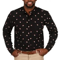 Tipsy Elves Men's Mr. Claus Long-Sleeve Button Down Shirt