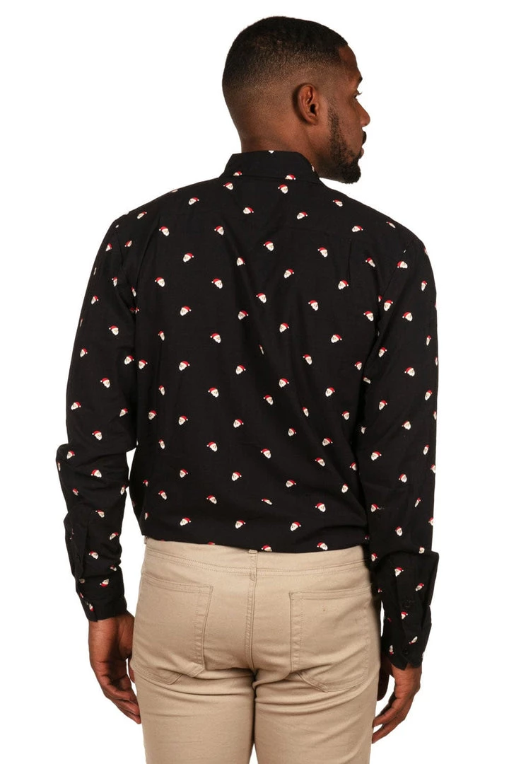 Tipsy Elves Men's Mr. Claus Long-Sleeve Button Down Shirt 3 Tipsy Elves Men's Mr. Claus Long-Sleeve Button Down Shirt