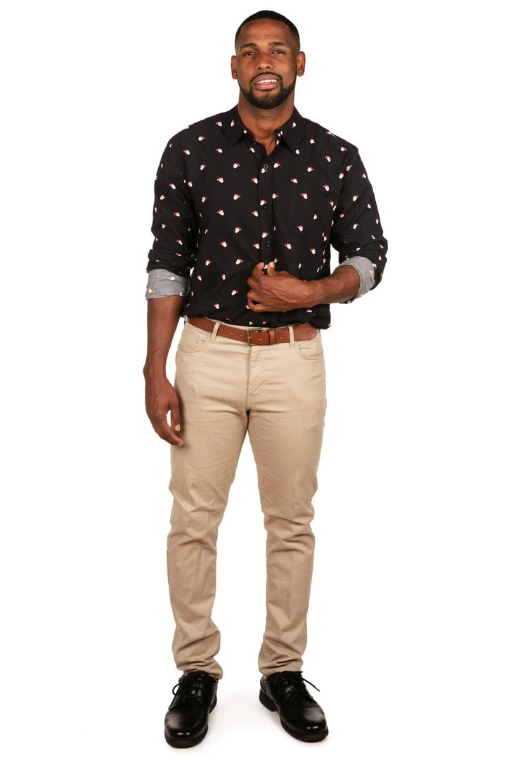 Tipsy Elves Men's Mr. Claus Long-Sleeve Button Down Shirt 4 Tipsy Elves Men's Mr. Claus Long-Sleeve Button Down Shirt