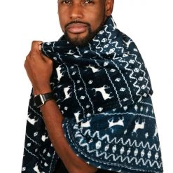 Tipsy Elves Blue Reindeer Blanket Holidays & Occasions