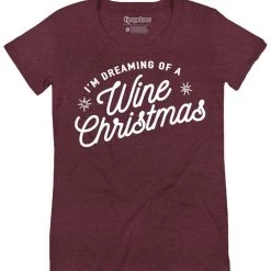 Tipsy Elves Women's Dreaming Of A Wine Christmas Tee