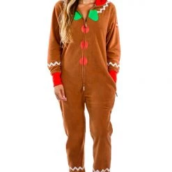 Tipsy Elves Women's Gingerbread Man Jumpsuit