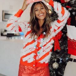 Tipsy Elves Women Red Sequin Skirt 9 Tipsy Elves Women Red Sequin Skirt