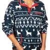 Tipsy Elves Men's Blue Reindeer Fleece