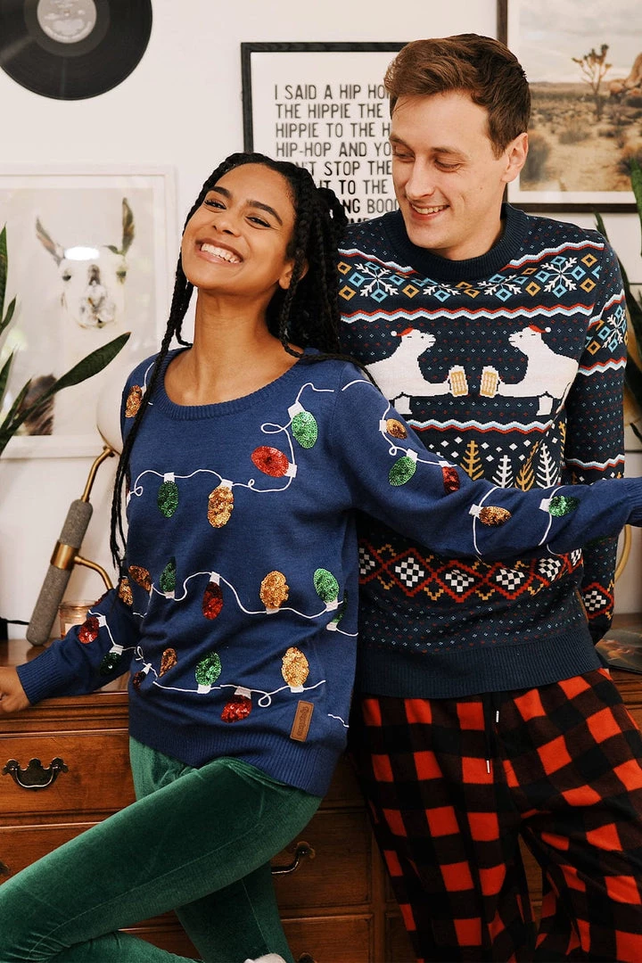 Tipsy Elves Women's Christmas Lights Ugly Christmas Sweater 2 Tipsy Elves Women's Christmas Lights Ugly Christmas Sweater