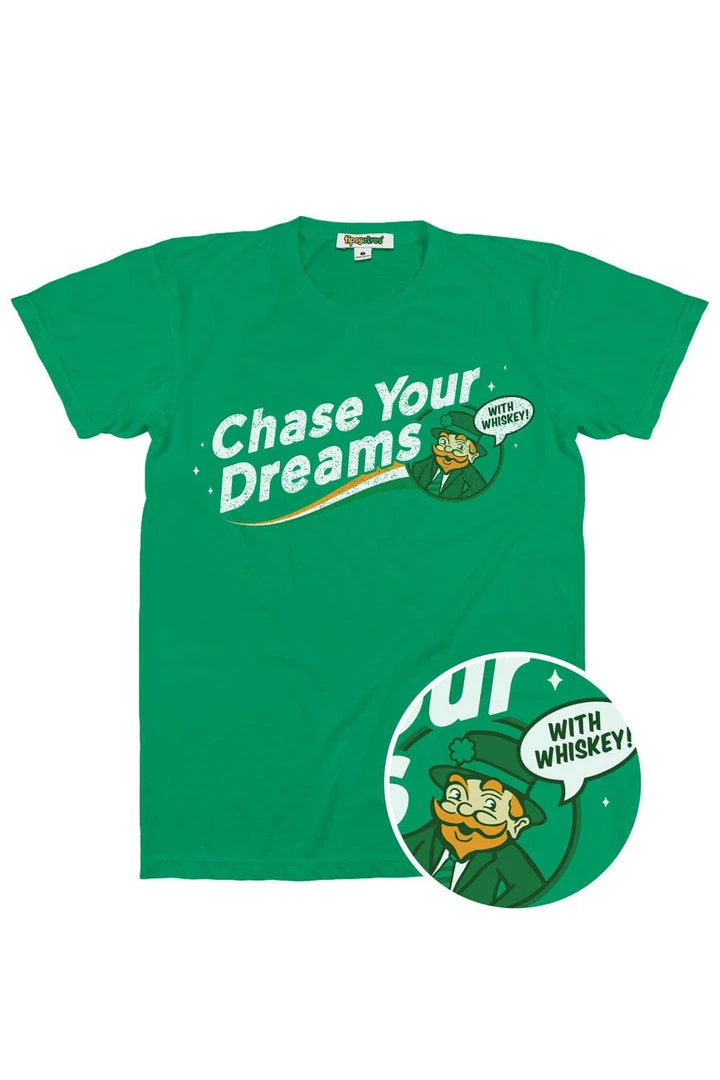 Tipsy Elves Men's Chase Your Dreams With Whiskey Tee 1 Tipsy Elves Men's Chase Your Dreams With Whiskey Tee