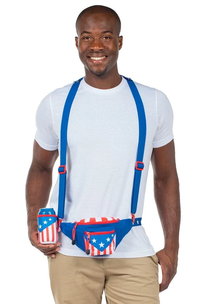 Tipsy Elves USA Fanny Pack With Cape 2 Tipsy Elves USA Fanny Pack With Cape