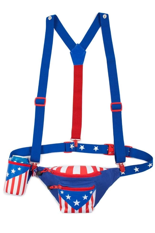 Tipsy Elves USA Fanny Pack With Cape 4 Tipsy Elves USA Fanny Pack With Cape