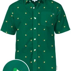 Tipsy Elves Men's Irish Flag All Over Button Down Shirt