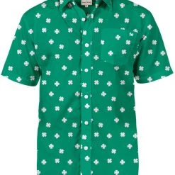 Tipsy Elves Men's Green Crushin' Clovers Button Down Shirt
