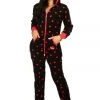 Tipsy Elves Women's Hearts On Fire Jumpsuit & Gift Box