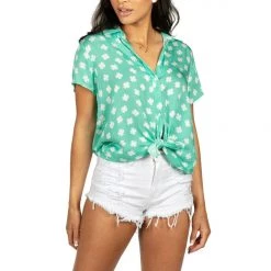 Tipsy Elves Women's Minty Mama Button Down Shirt