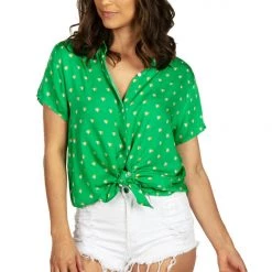 Tipsy Elves Women's Irish Heart Button Down Shirt