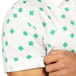 Tipsy Elves Men's White Crushin' Clovers Button Down Shirt