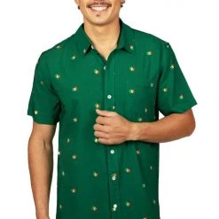Tipsy Elves Men's Irish Flag All Over Button Down Shirt
