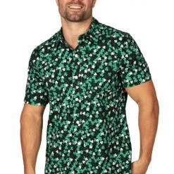 Tipsy Elves Men's Clover Confetti Button Down Shirt 6 Tipsy Elves Men's Clover Confetti Button Down Shirt