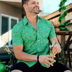 Tipsy Elves Men's Lucky Charmer Button Down Shirt