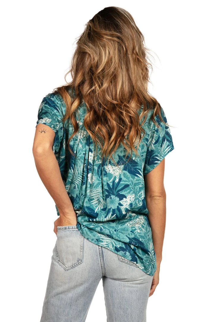 Tipsy Elves Women's Leapin' Leopard Hawaiian Shirt 3 Tipsy Elves Women's Leapin' Leopard Hawaiian Shirt