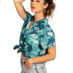 Tipsy Elves Women's Leapin' Leopard Hawaiian Shirt 12 Tipsy Elves Women's Leapin' Leopard Hawaiian Shirt