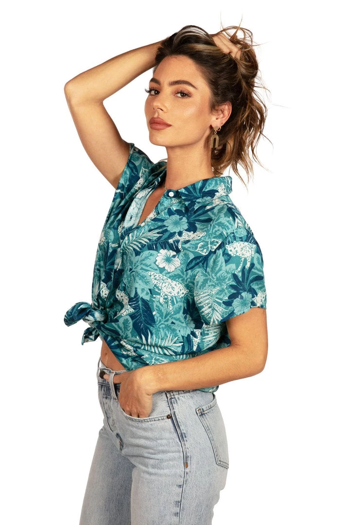 Tipsy Elves Women's Leapin' Leopard Hawaiian Shirt 5 Tipsy Elves Women's Leapin' Leopard Hawaiian Shirt