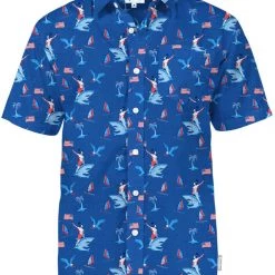 Tipsy Elves Men's Fin Riding Founder Button Down Shirt