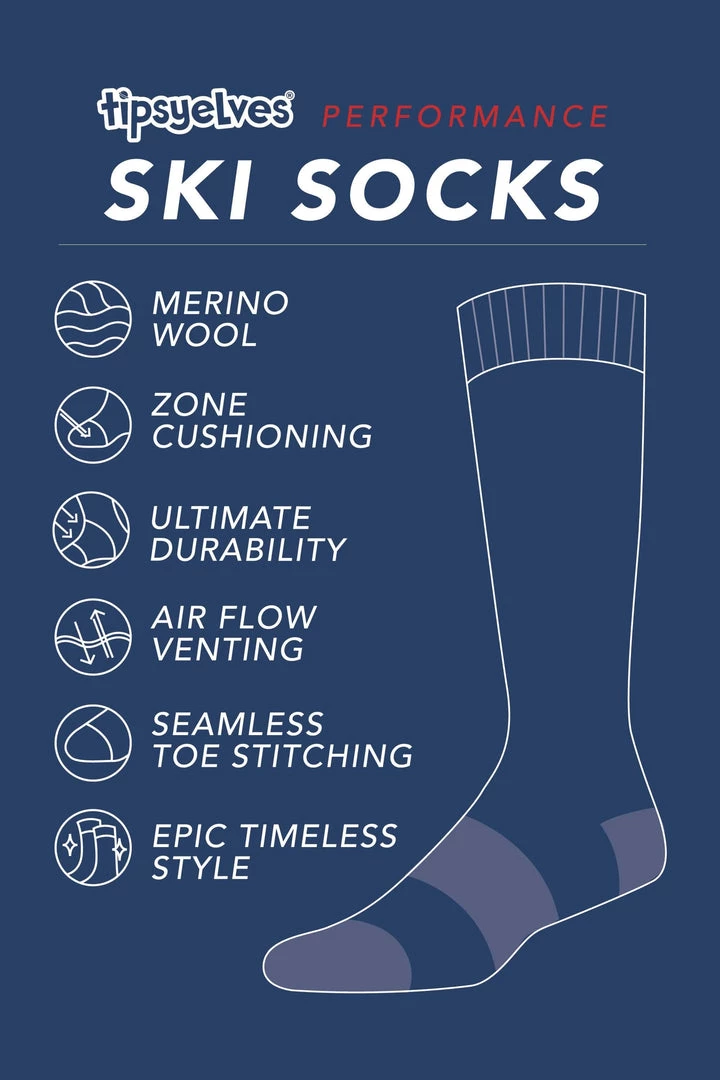 Tipsy Elves Men's Sunset Slopes Performance Ski Socks 2 Tipsy Elves Men's Sunset Slopes Performance Ski Socks
