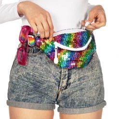 Tipsy Elves Rainbow Sequin Fanny Pack