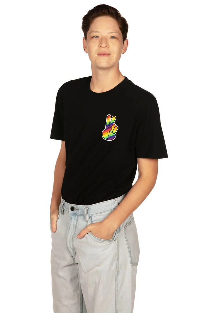 Tipsy Elves Rainbow Peace Tee - Men's Cut 6 Tipsy Elves Rainbow Peace Tee - Men's Cut