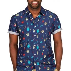 Tipsy Elves Men's Epic Eagle Keg Party Button Down Shirt
