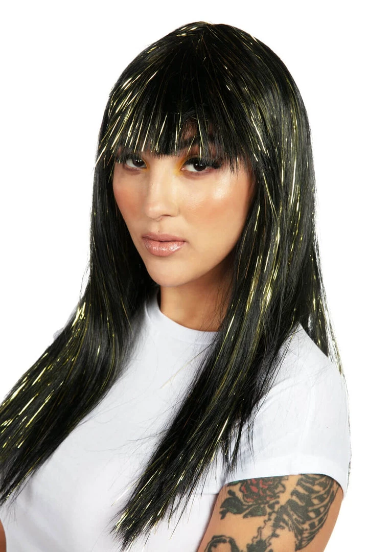 Tipsy Elves Metallic Gold Wig With Bangs 1 Tipsy Elves Metallic Gold Wig With Bangs