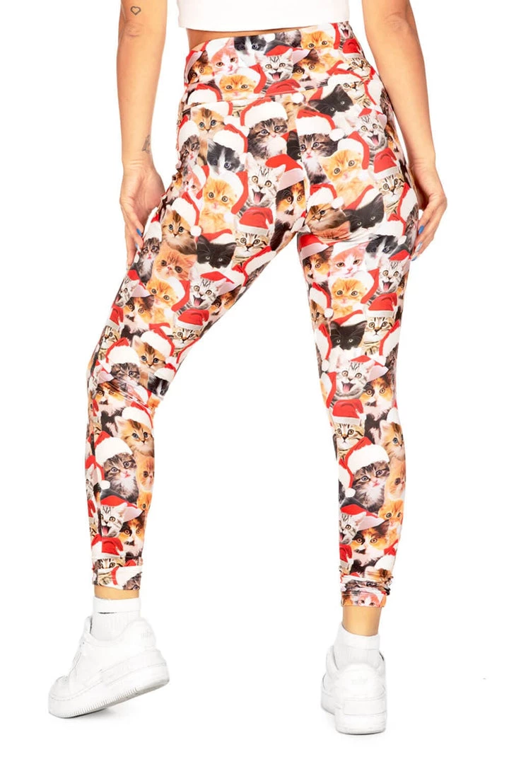Tipsy Elves Christmas Cat High Waisted Leggings Women 2 Tipsy Elves Christmas Cat High Waisted Leggings Women