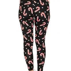 Tipsy Elves Candy Cane High Waisted Leggings Women