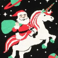 Tipsy Elves Women's Santa Unicorn Ugly Christmas Sweater 10 Tipsy Elves Women's Santa Unicorn Ugly Christmas Sweater