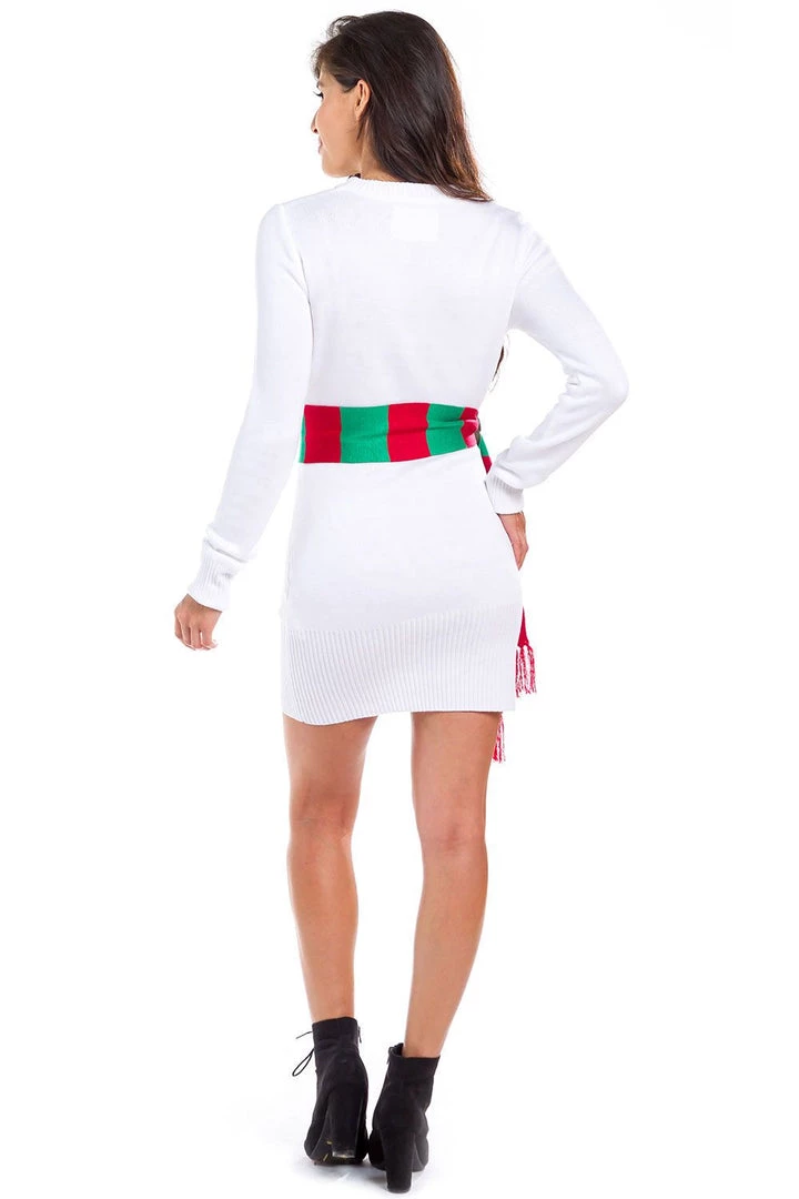 Tipsy Elves Women's Snowman Scarf Sweater Dress 3 Tipsy Elves Women's Snowman Scarf Sweater Dress