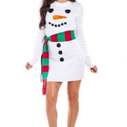 Tipsy Elves Women's Snowman Scarf Sweater Dress 9 Tipsy Elves Women's Snowman Scarf Sweater Dress