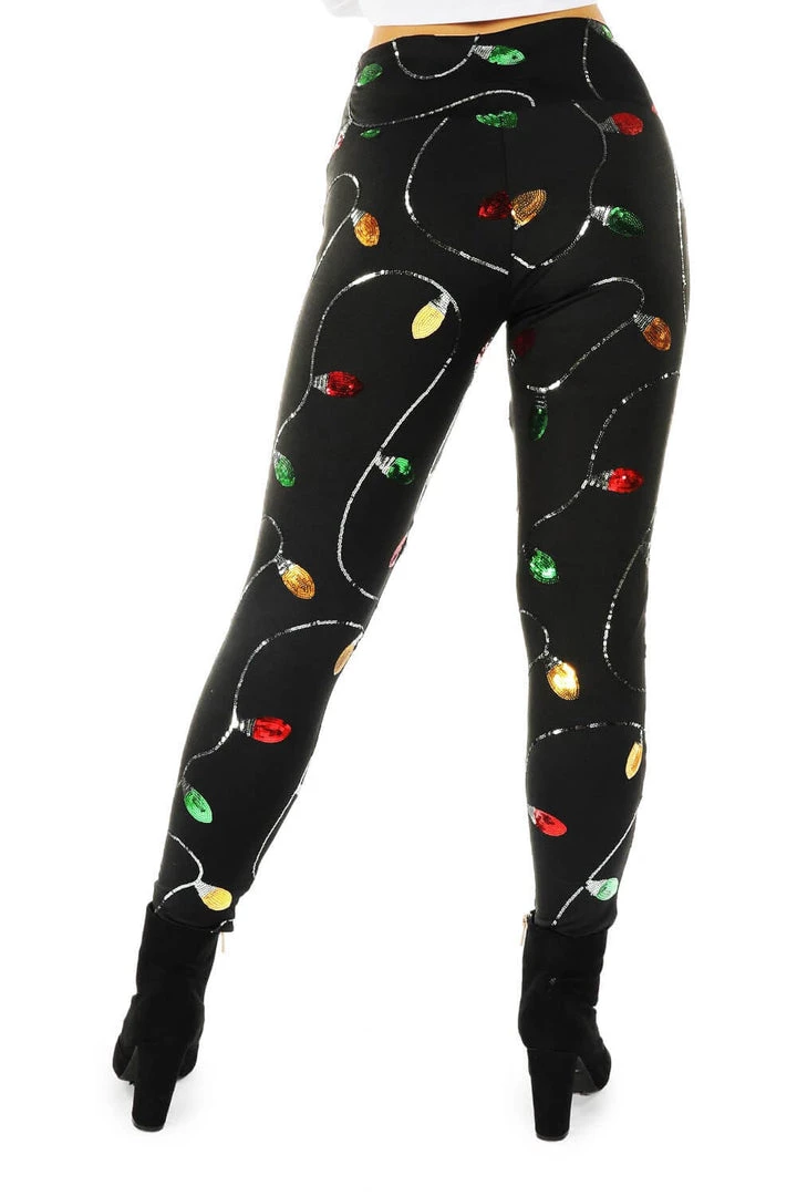Tipsy Elves Women Christmas Lights High Waisted Leggings 3 Tipsy Elves Women Christmas Lights High Waisted Leggings