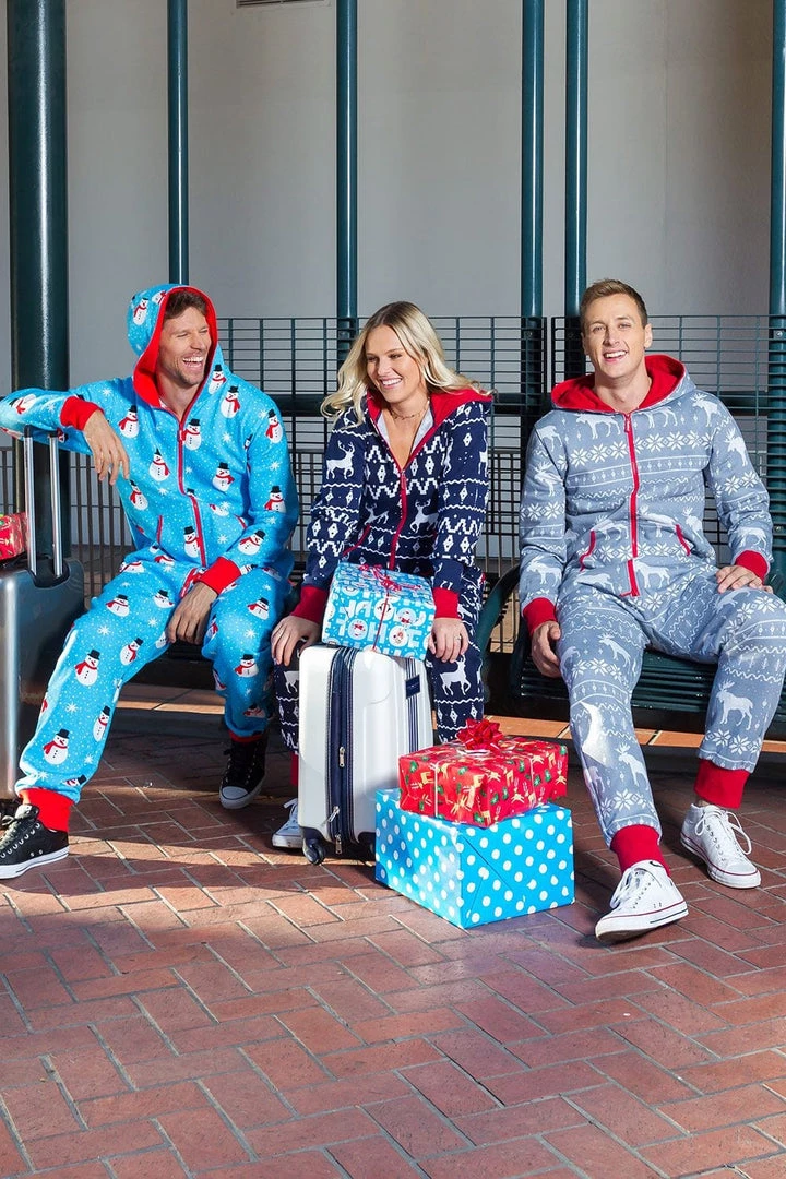 Tipsy Elves Men's Grey Moose Jumpsuit 2 Tipsy Elves Men's Grey Moose Jumpsuit