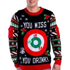 Tipsy Elves Men's Drinking Game Ugly Christmas Sweater