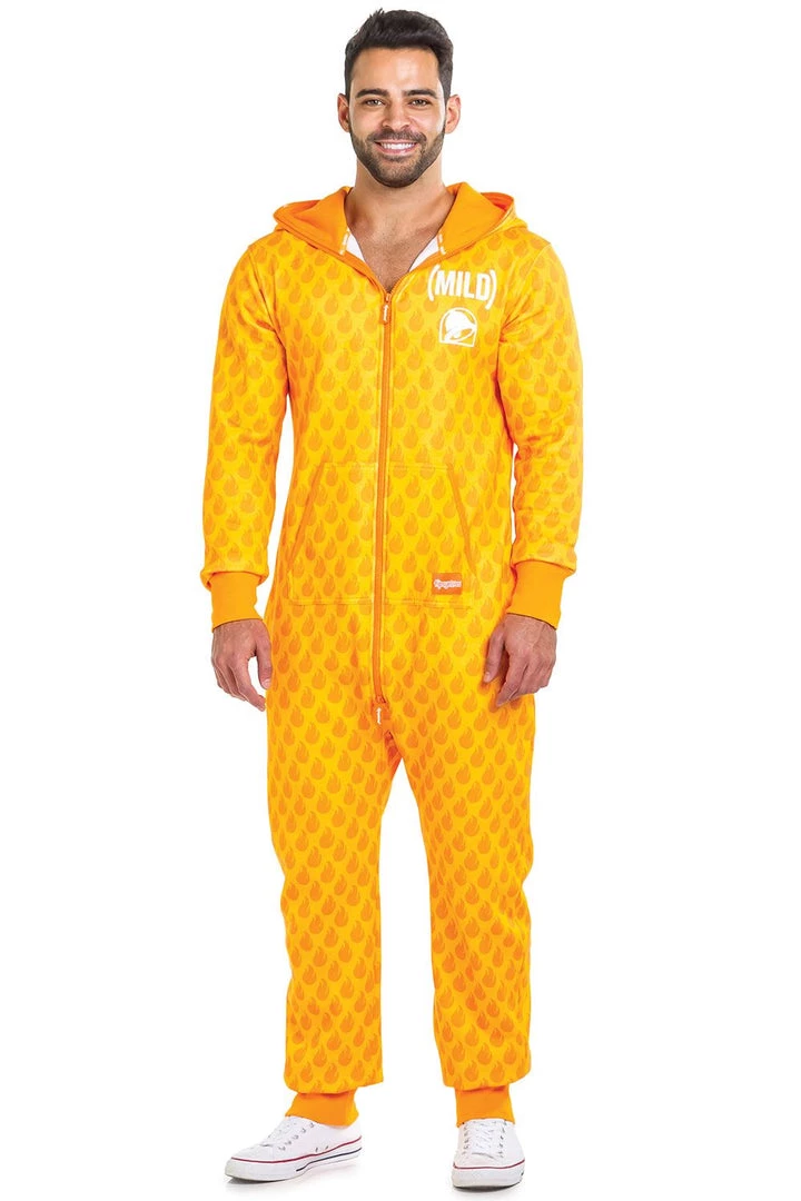 Tipsy Elves Men's Taco Bell Mighty Mild Sauce Jumpsuit 3 Tipsy Elves Men's Taco Bell Mighty Mild Sauce Jumpsuit