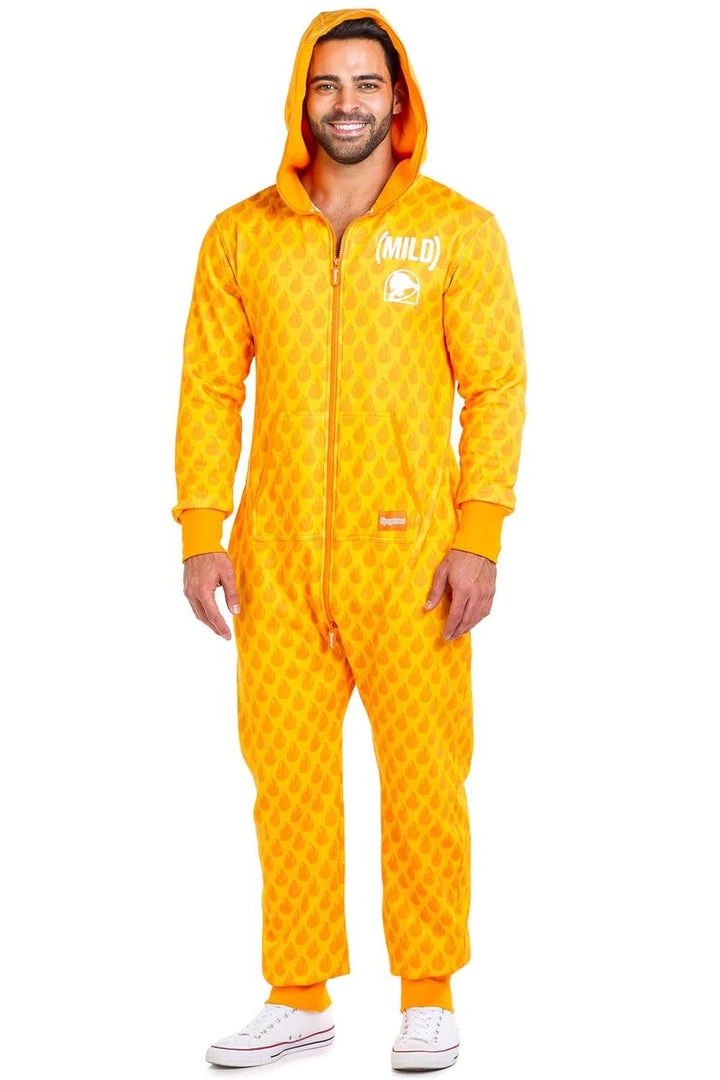 Tipsy Elves Men's Taco Bell Mighty Mild Sauce Jumpsuit 4 Tipsy Elves Men's Taco Bell Mighty Mild Sauce Jumpsuit