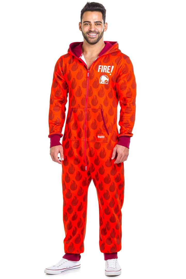 Tipsy Elves Men's Taco Bell Straight Fire Jumpsuit 3 Tipsy Elves Men's Taco Bell Straight Fire Jumpsuit