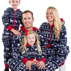 Tipsy Elves Holidays & Occasions Boy's / Girl's Blue Fair Isle Reindeer Jumpsuit