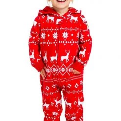 Tipsy Elves Baby / Toddler Red Fair Isle Jumpsuit Holidays & Occasions