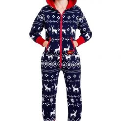 Tipsy Elves Holidays & Occasions Boy's / Girl's Blue Fair Isle Reindeer Jumpsuit